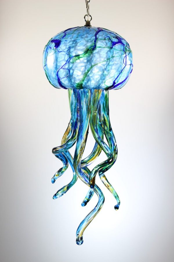 The jellyfish comes on a 18' chain and Led Light Bulb.